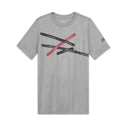 T-shirt piłkarski dla dużych dzieci Kylian Mbappé - Szary Nike XS Nike poland