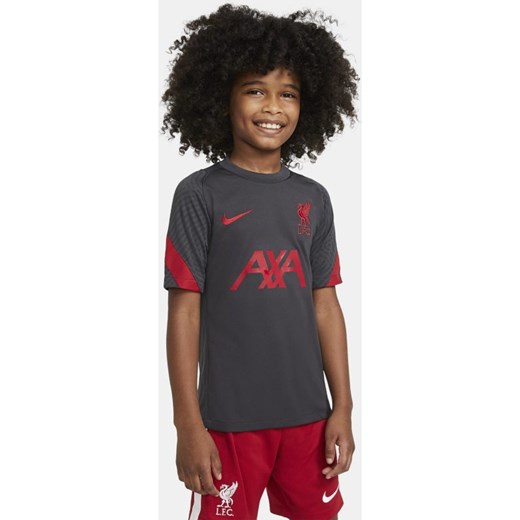Koszulka piłkarska z krótkim rękawem dla dużych dzieci Liverpool FC Strike - Czerń Nike M Nike poland