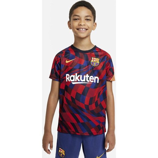 Koszulka piłkarska z krótkim rękawem dla dużych dzieci FC Barcelona - Czerwony Nike S Nike poland