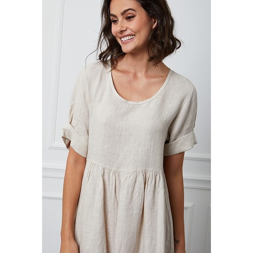 Sukienka Fleur De Lin lniana z okrągłym dekoltem 