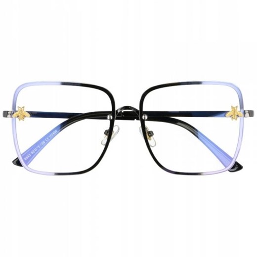 Okulary Kwadratowe z filtrem światła niebieskiego do komputera zerówki 2535-1 Stylion