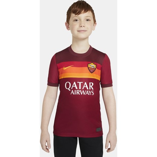 Koszulka piłkarska dla dużych dzieci A.S. Roma Stadium 2020/21 (wersja domowa) - Czerwony Nike S Nike poland