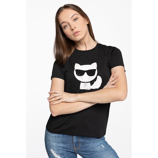 Koszulka Karl LAGERFELD Ikonik Choupette T-Shirt 205W1706-999 BLACK Karl Lagerfeld S okazyjna cena eastend