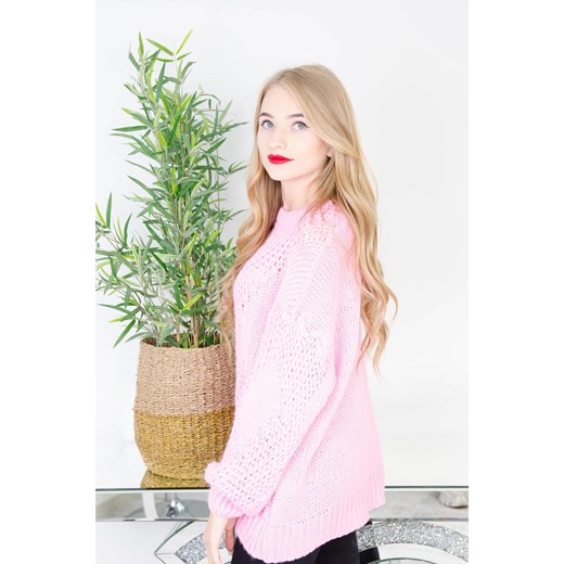 Różowy sweter damski Olika 
