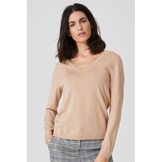 C&A Sweter z wełny merynosowej, Beżowy, Rozmiar: XS Yessica Premium M C&A