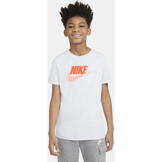Bawełniany T-shirt dla dużych dzieci Nike Sportswear - Szary Nike L Nike poland okazja
