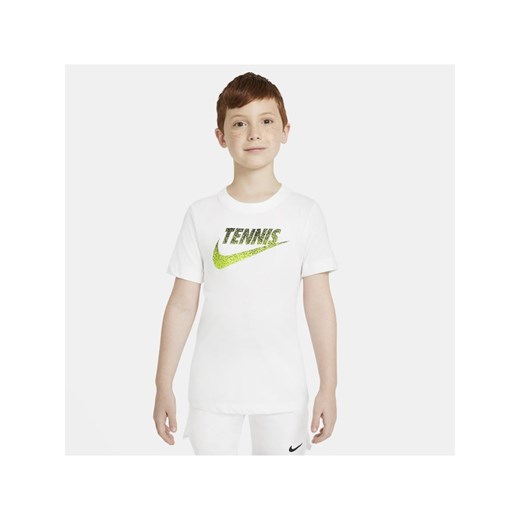 T-shirt do tenisa z nadrukiem dla dużych dzieci NikeCourt - Biel Nike M Nike poland