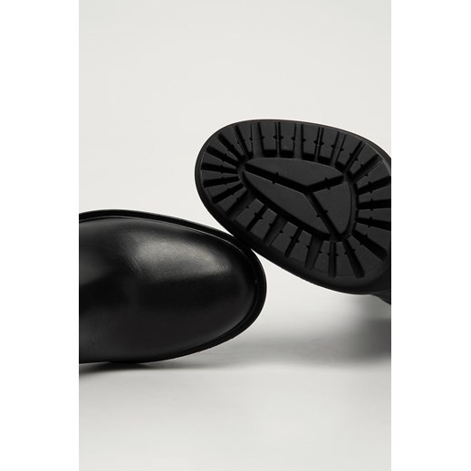 Karl Lagerfeld botki czarne bez zapięcia skórzane 