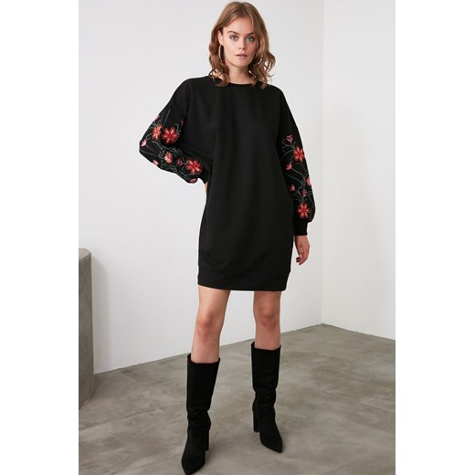 Trendyol Black Embroidered Knitted Dress Trendyol S Factcool