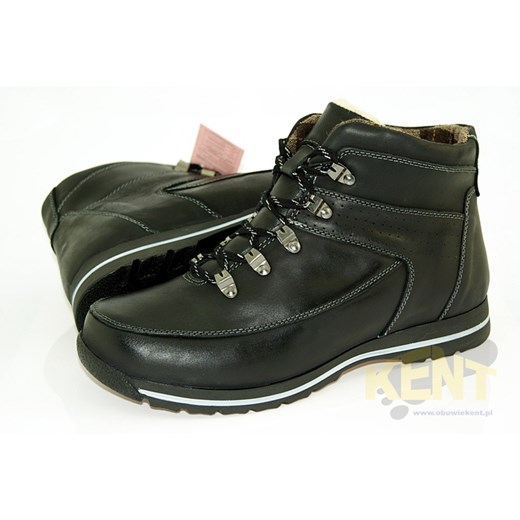 KENT 350 CZARNE - Zimowe buty skórzane w stylu Timberland sklep-obuwniczy-kent szary miękkie