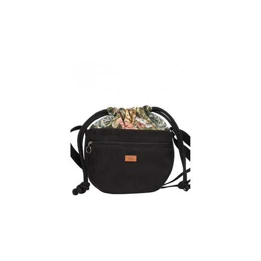 Torebka listonoszka "CROSSERKA", czarna w kwiaty Mebags średnia me&BAGS
