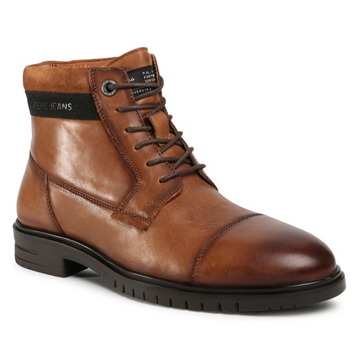 Buty zimowe męskie wiązane brązowe na zimę