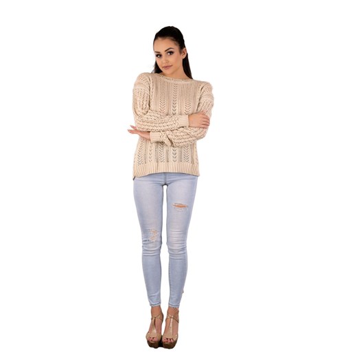 Etsaman Beige sweter ze sklepu Świat Bielizny w kategorii Swetry damskie - zdjęcie 93562743