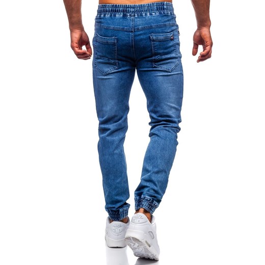 Granatowe spodnie jeansowe joggery męskie Denley HY678 2XL okazja Denley