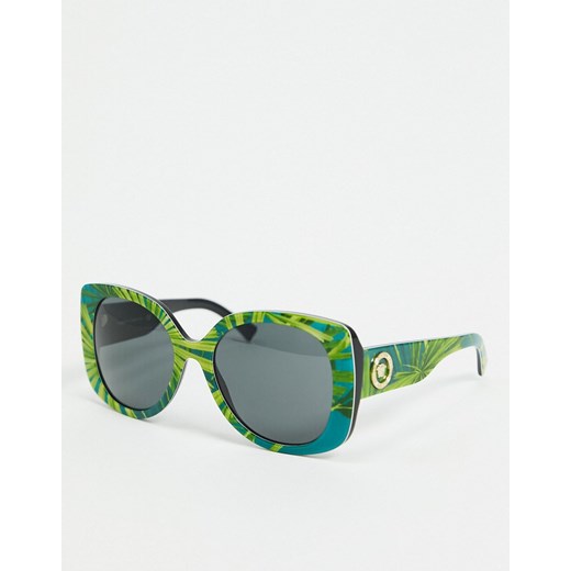 Versace – Okulary przeciwsłoneczne oversize z kwadratowymi oprawkami w odcieniach zieleni 0VE4387-Zielony Versace No Size Asos Poland
