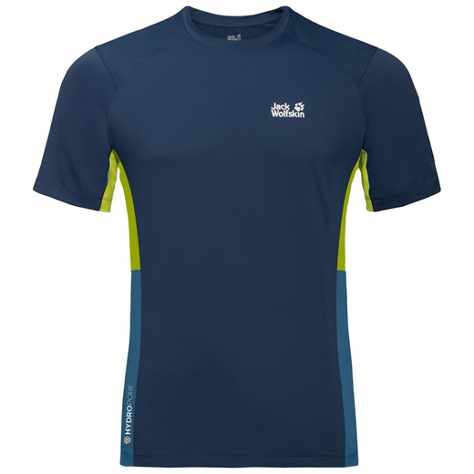 T-shirt męski niebieski Autoryzowany Sklep Jack Wolfskin w sportowym stylu 