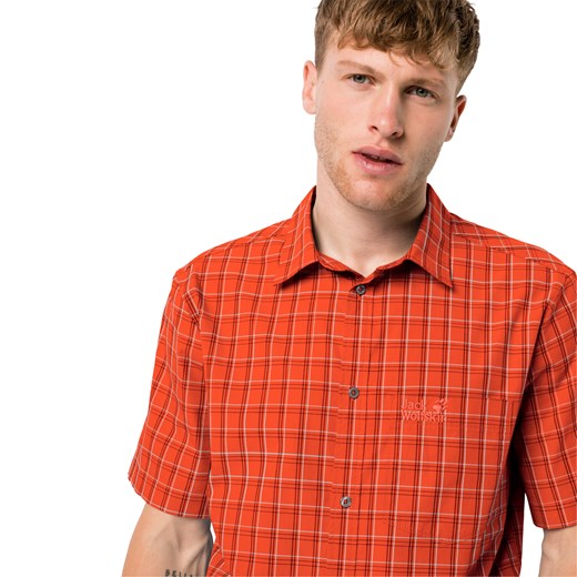 Koszula męska HOT SPRINGS SHIRT M saffron orange checks Jack Wolfskin XL promocja Jack Wolfskin