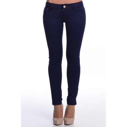 Jeansy z zamkami na nogawkach SD-79 - ciemny jeans avaro-pl czarny ciemny