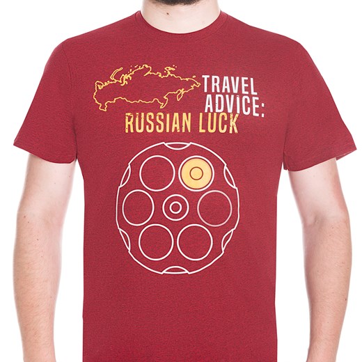 Koszulka T-shirt Helikon "Travel Advice: Russian Luck" Melange Red (TS-TRL-CO-2501Z) H XXL Militaria.pl
