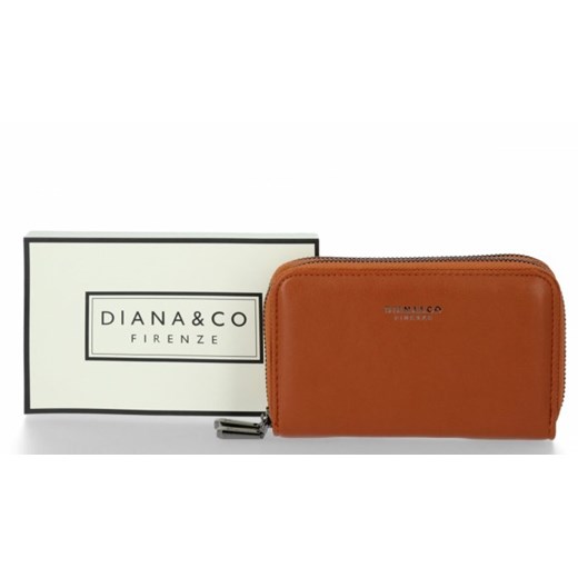 Dwukomorowy Portfel Damski włoskie firmy Diana&Co Brązowy (kolory) PaniTorbalska