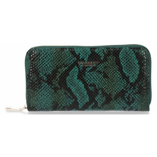 Elegancki Portfel Damski XL wzór węża firmy Diana&Co Zielony (kolory) PaniTorbalska