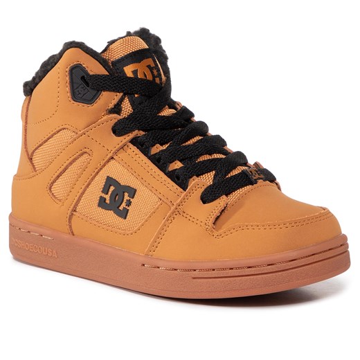 Sneakersy DC - Pure High-Top Wnt ADBS100245 Dark Chocolate/Wheat/Gum 35 eobuwie.pl