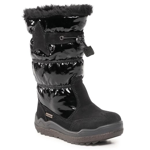 Buty zimowe dziecięce sznurowane czarne śniegowce bez wzorów 