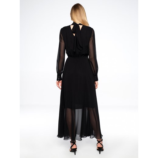 Czarna sukienka maxi z ozdobnym dekoltem L'AF GRETA 42 Eye For Fashion