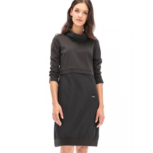 Sukienka z łączonych tkanin z golfem Anita Design Messa Anita Design 38 Eye For Fashion
