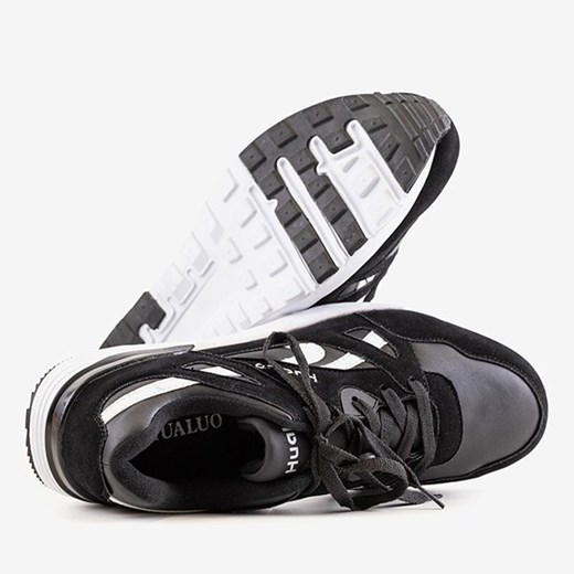 Czarno-białe męskie sportowe buty Hualo - obuwie Royalfashion.pl 45 royalfashion.pl
