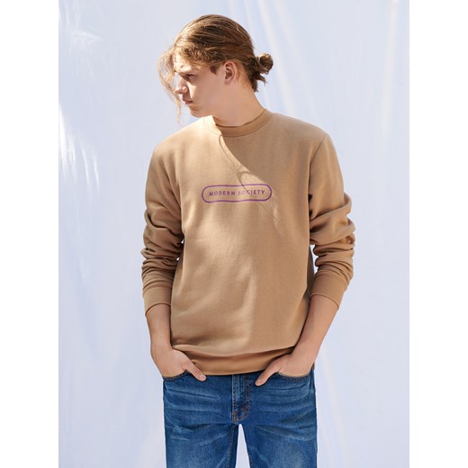 Bluza męska Sinsay w stylu młodzieżowym jesienna z napisem 