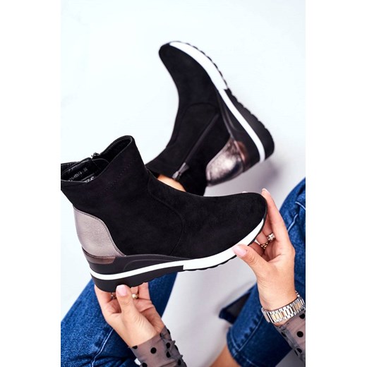 Buty sportowe damskie czarne Vinceza sneakersy na zamek w stylu klasycznym 
