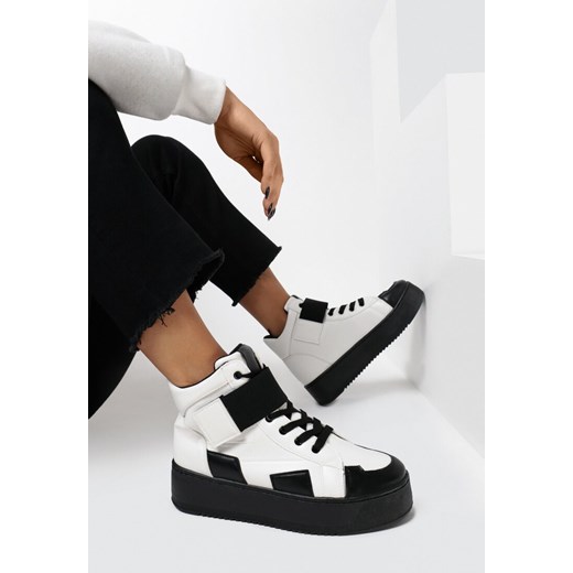 Buty sportowe damskie Multu sneakersy młodzieżowe na platformie gładkie sznurowane 