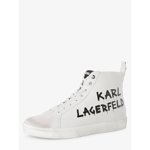 Buty sportowe damskie Karl Lagerfeld w stylu casual młodzieżowe sznurowane białe tkaninowe 