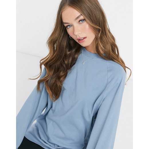 ASOS DESIGN T-shirt super oversize z szerokimi rękawami w kolorze spranego błękitu vintage-Niebieski 32 Asos Poland