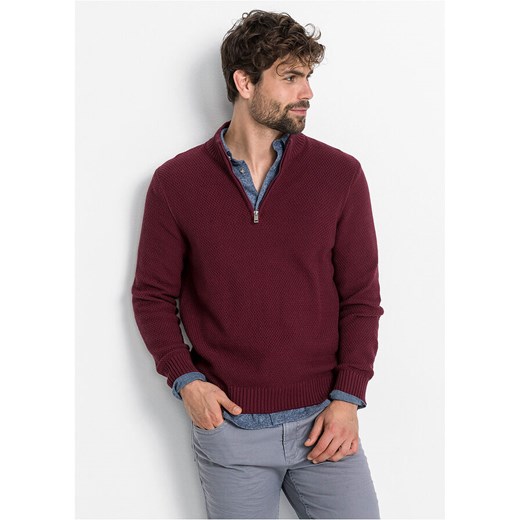Sweter ze stójką z zamkiem | bonprix Bonprix 56/58 (XL) bonprix