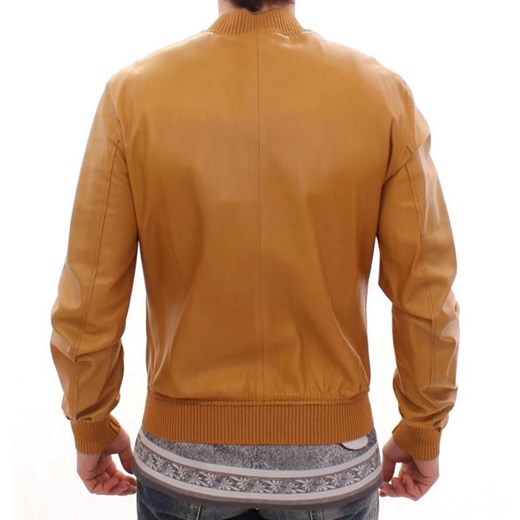 Leather Silk Jacket Coat Dolce & Gabbana L showroom.pl promocja