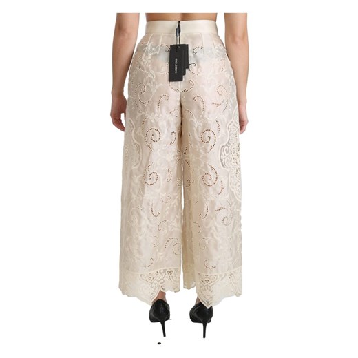 Lace High Waist Palazzo Cropped Pants Dolce & Gabbana L okazja showroom.pl