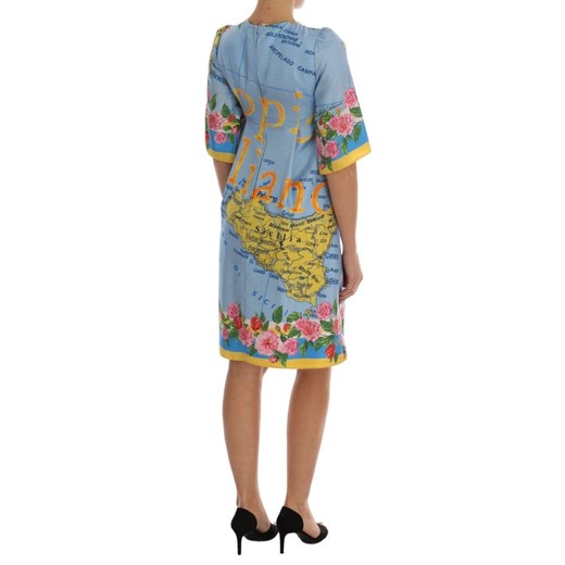 Sicily Map Printed Dress Dolce & Gabbana XS promocyjna cena showroom.pl