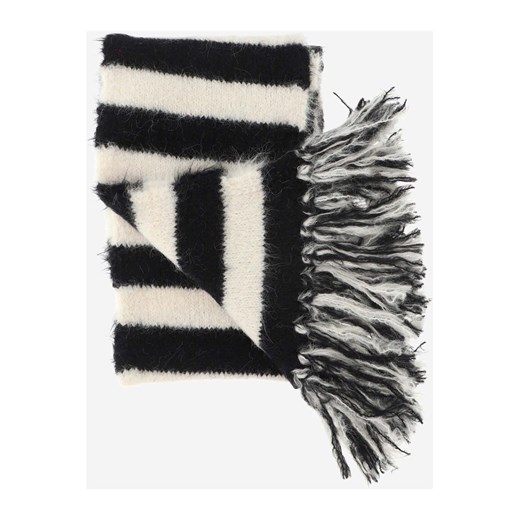 Scarf with horizontal striped pattern and fringed edges Alanui ONESIZE promocja showroom.pl