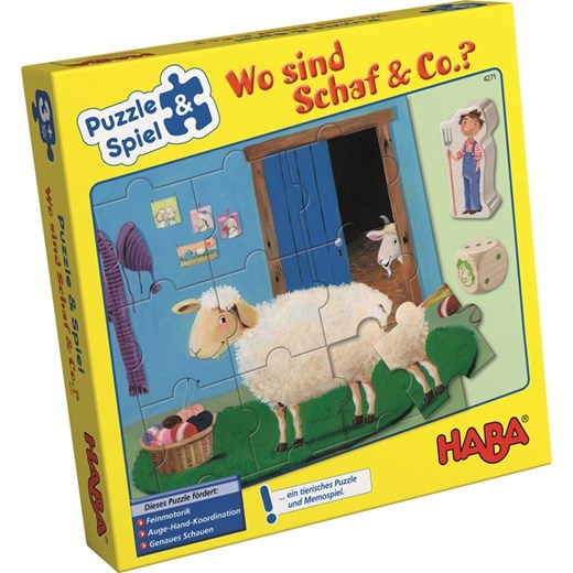 HABA Gra-Puzzle Owca i spółka (HB4271) babyhop-pl zielony gra