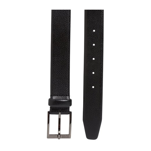 Textured leather belt with gunmetal buckle Elloy Sz35 50386188 Hugo Boss 110 cm showroom.pl