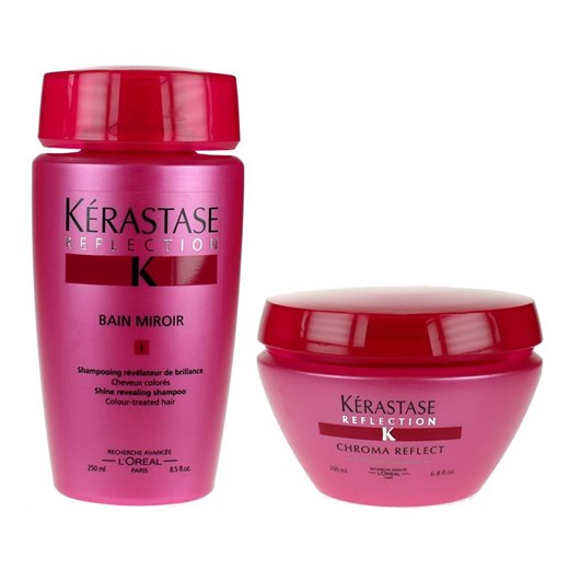 Kerastase Reflection Zestaw rozświetlający do włosów farbowanych: Kąpiel 250 ml + Maska 200 ml 