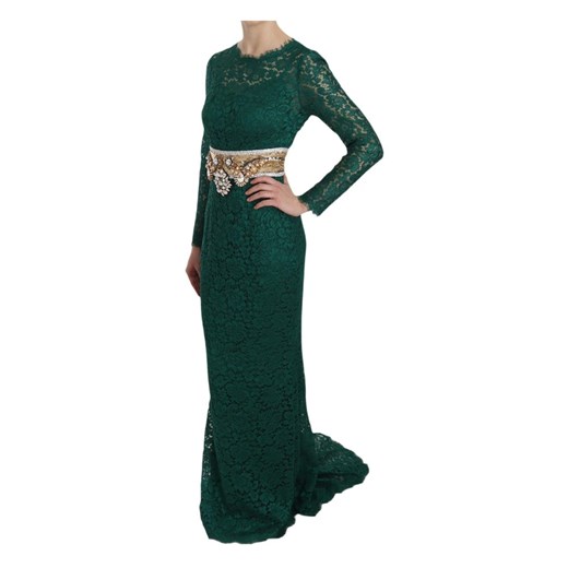 Crystal Gold Belt Lace Sheath Gown Dress Dolce & Gabbana S - 42 IT wyprzedaż showroom.pl