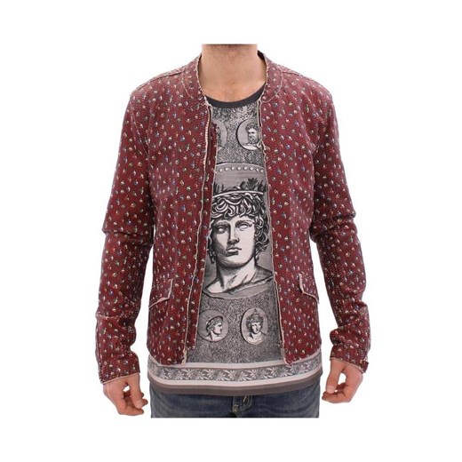 Leather Boxer Print Jacket Coat Dolce & Gabbana M okazyjna cena showroom.pl