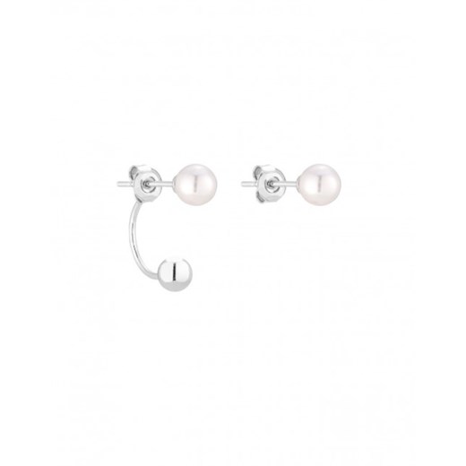 Asymetryczne kolczyki z białymi perłami Swarovski® Crystal Sotho ONESIZE showroom.pl