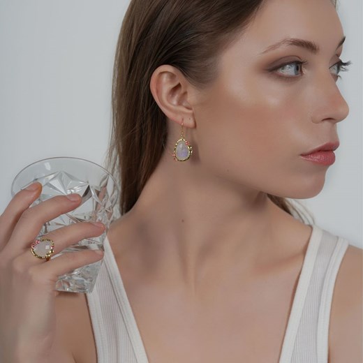 Mona Moonstone Earrings Dinari Jewels ONESIZE showroom.pl