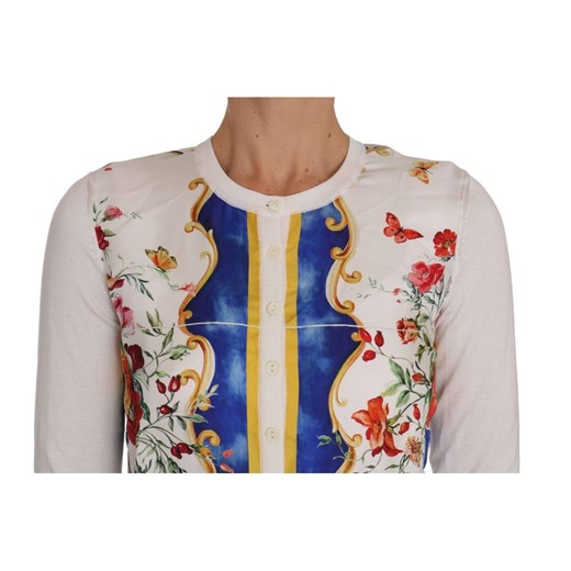 Majolica Cardigan Floral Silk Sweater Dolce & Gabbana IT38 | XS wyprzedaż showroom.pl