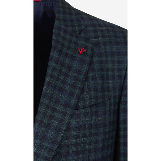 Checkered straight jacket Isaia 56 IT showroom.pl