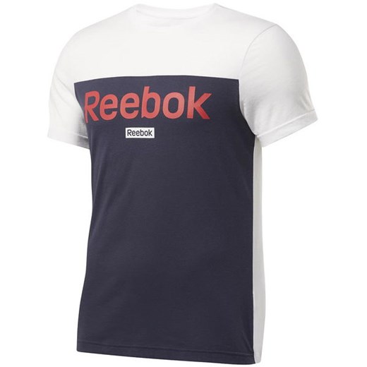 Koszulka męska Training Essentials Linear Logo Blocked Reebok (white) Reebok Fitness L SPORT-SHOP.pl